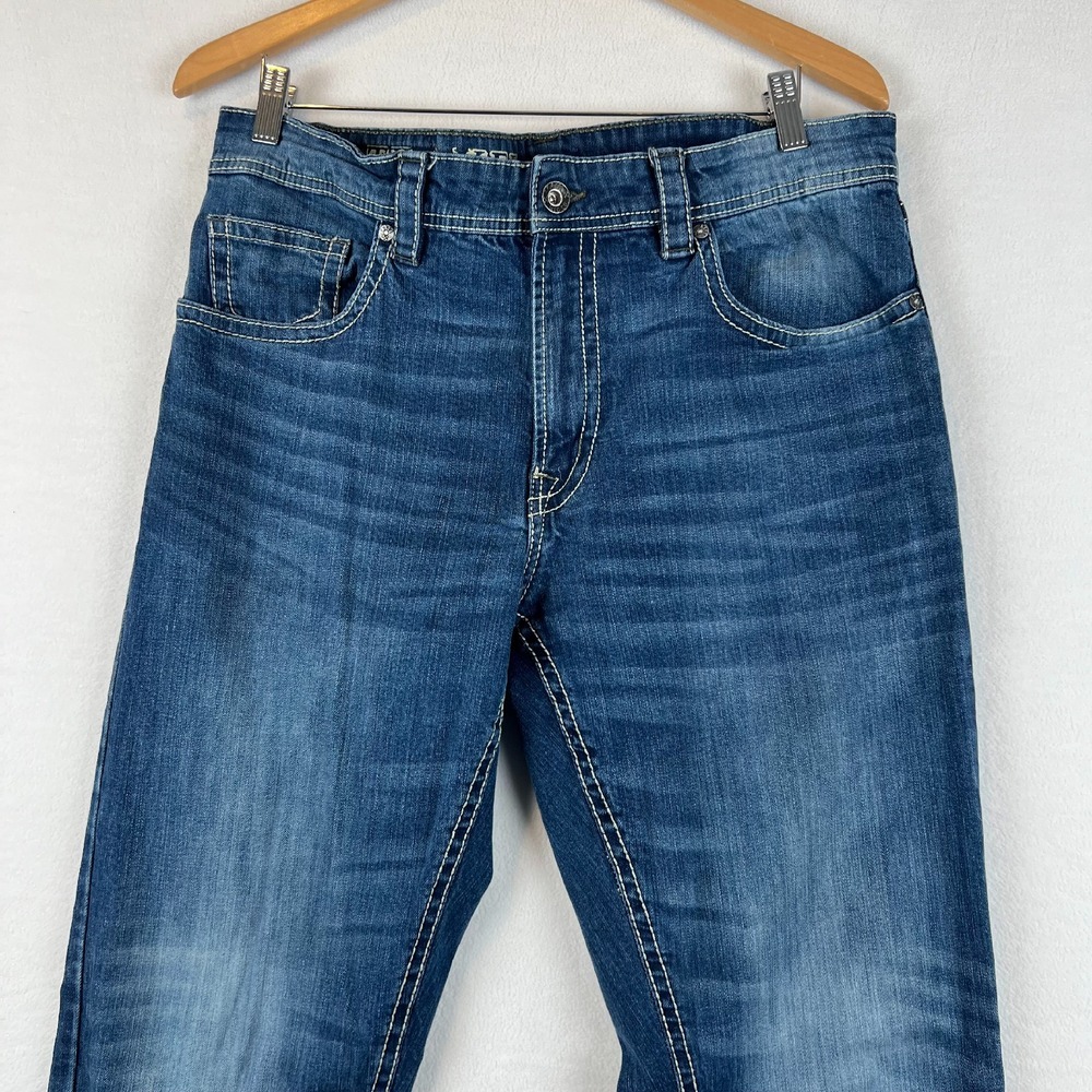 TK Axel Jeans Mens 36x34 Straight Wide Leg‎ Dark Wash Denim Cowboy Western Fit - Picture 2 of 12